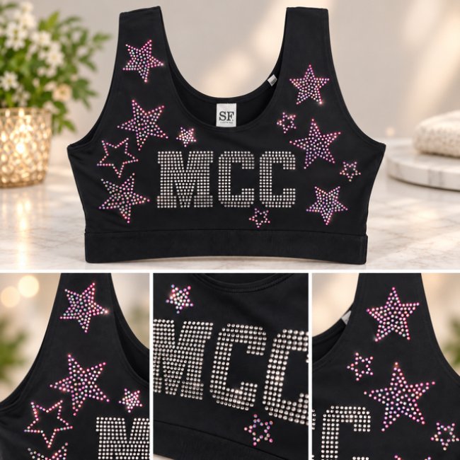 MCC Top Crop Sport Sterne - einseitg bedruckt